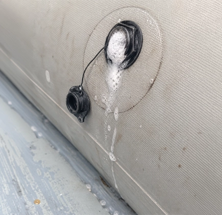 Inflatable boat valve leak